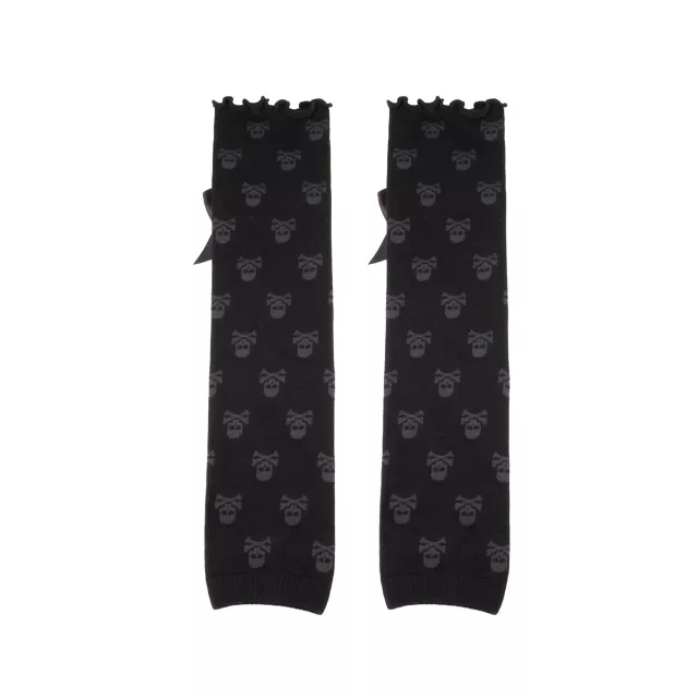 Skull Print Bow Leg Warmers at Spencer's