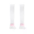 White Pink Bow Leg Warmers at Spencer's