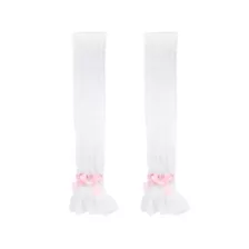 White Pink Bow Leg Warmers at Spencer's