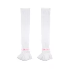 White Pink Bow Leg Warmers at Spencer's