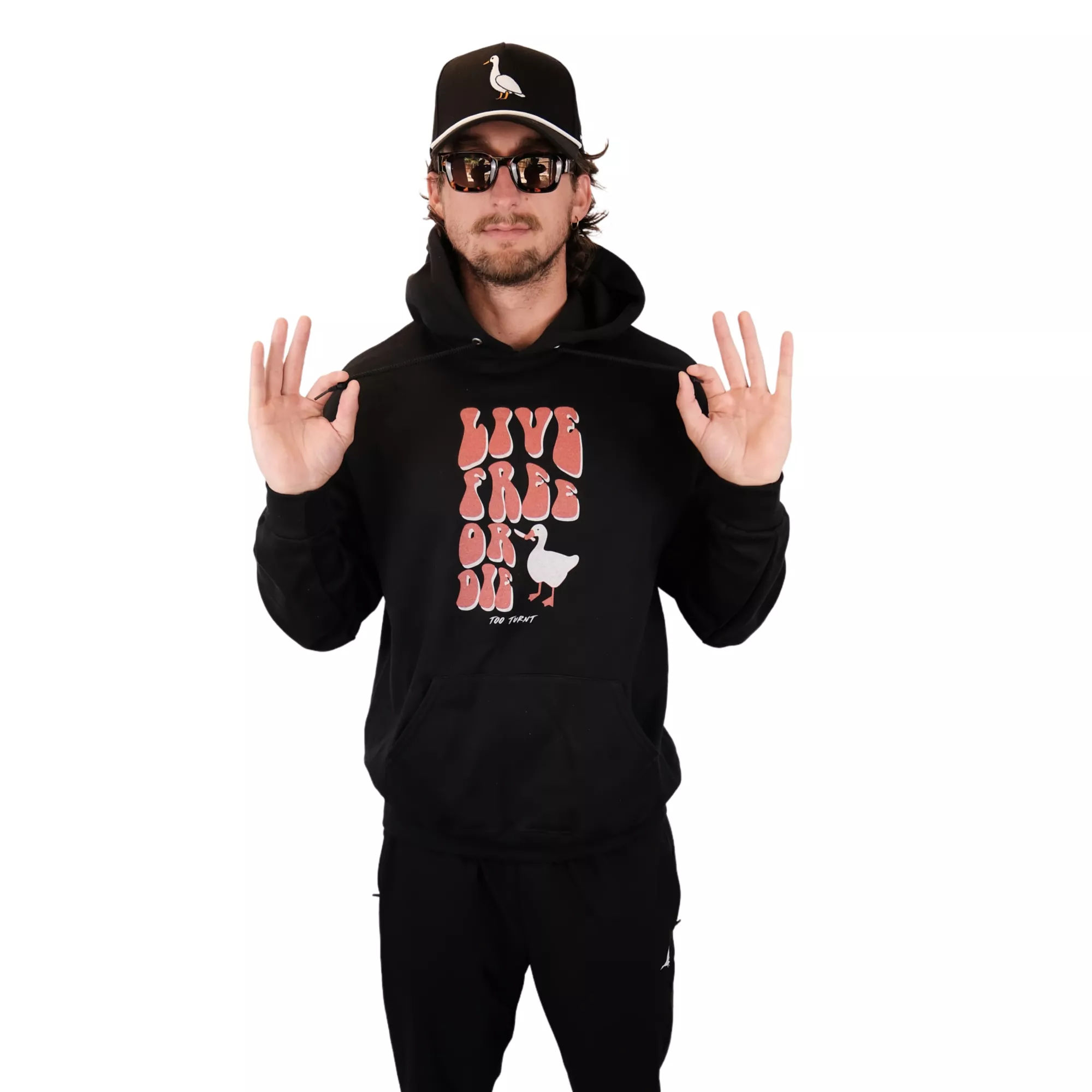 Live Free or Die Duck Hoodie - Too Turnt Tony at Spencer's