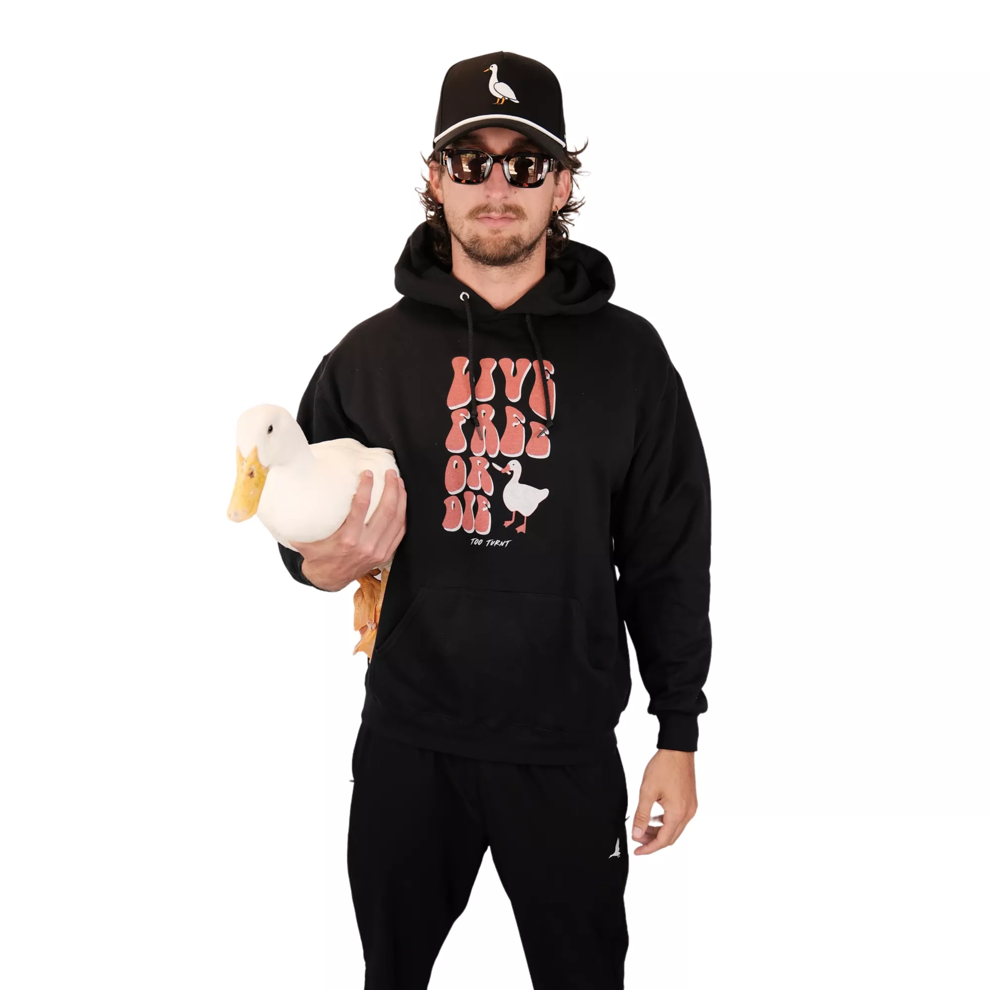 Live Free or Die Duck Hoodie - Too Turnt Tony at Spencer's