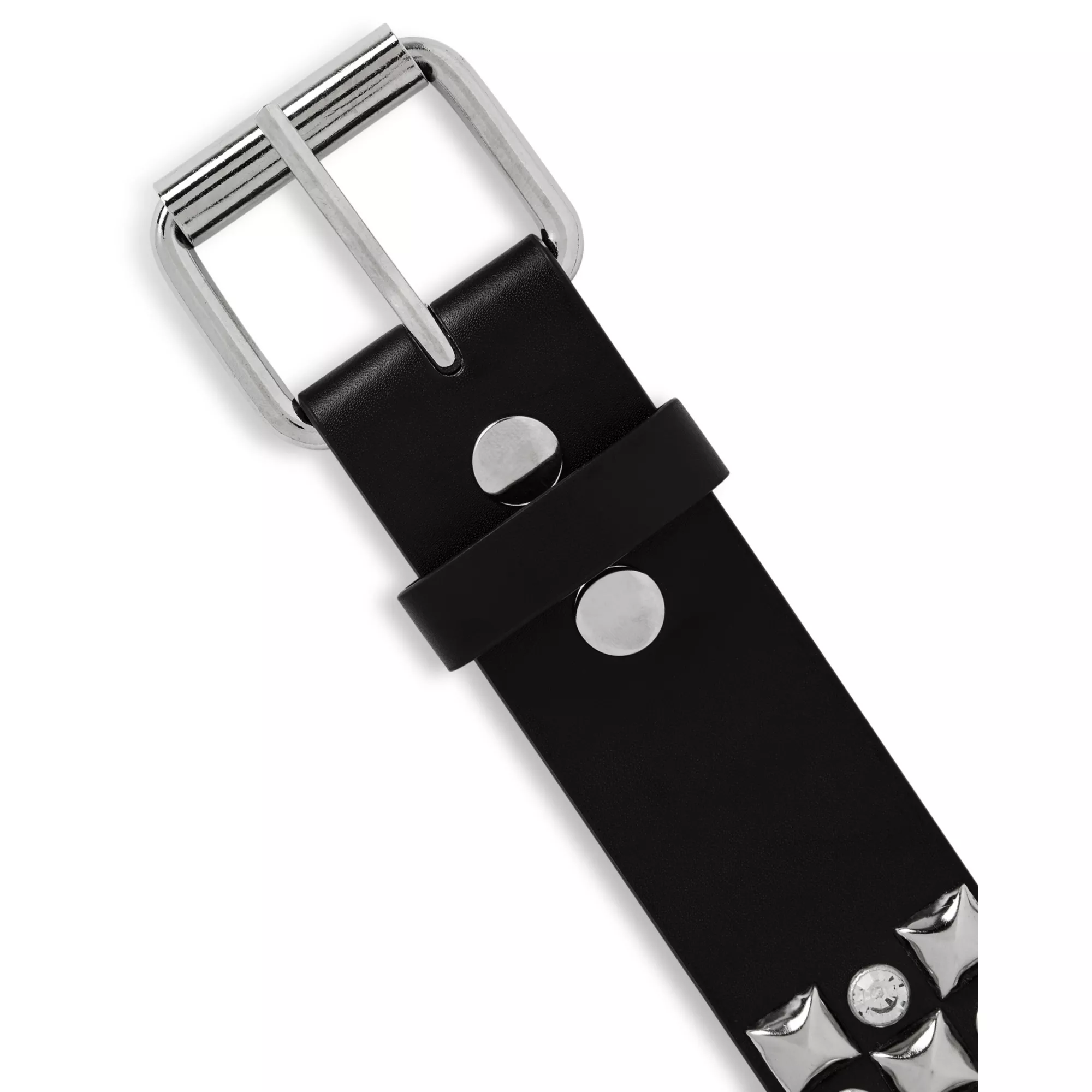 Black and Silver Pyramid Stud Bling Belt at Spencer's