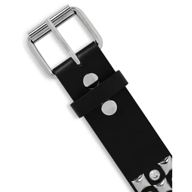 Black and Silver Pyramid Stud Bling Belt at Spencer's