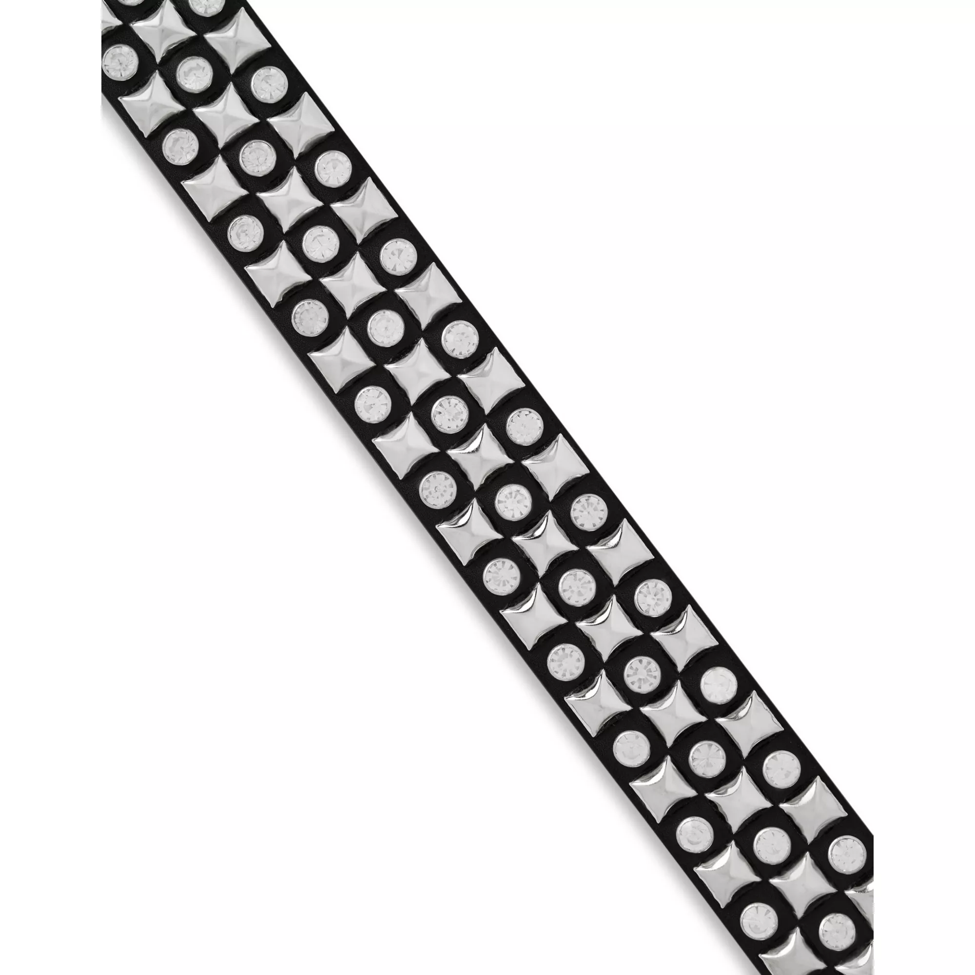 Black and Silver Pyramid Stud Bling Belt at Spencer's