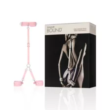 Pink Faux Leather Choker with Wrist Restraints Set - Pleasure Bound at Spencer's