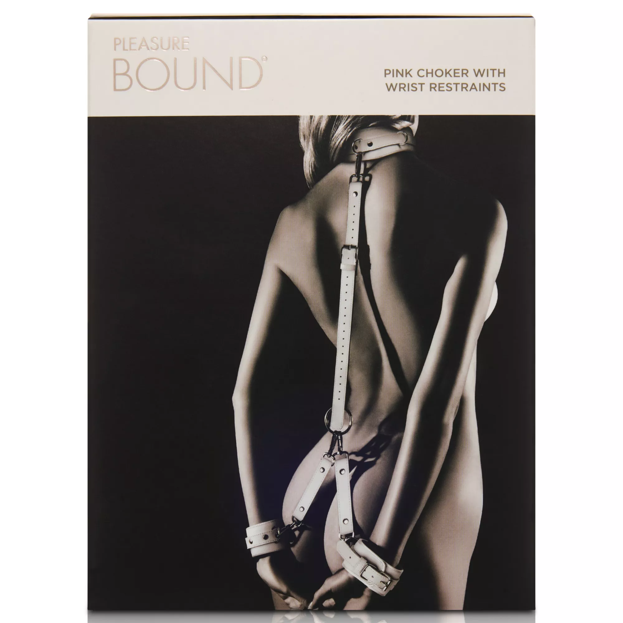 Pink Faux Leather Choker with Wrist Restraints Set - Pleasure Bound