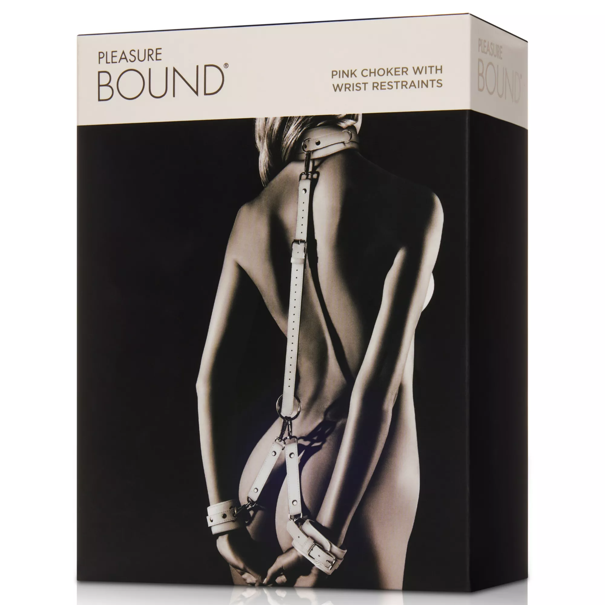 Pink Faux Leather Choker with Wrist Restraints Set - Pleasure Bound