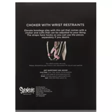 Pink Faux Leather Choker with Wrist Restraints Set - Pleasure Bound at Spencer's