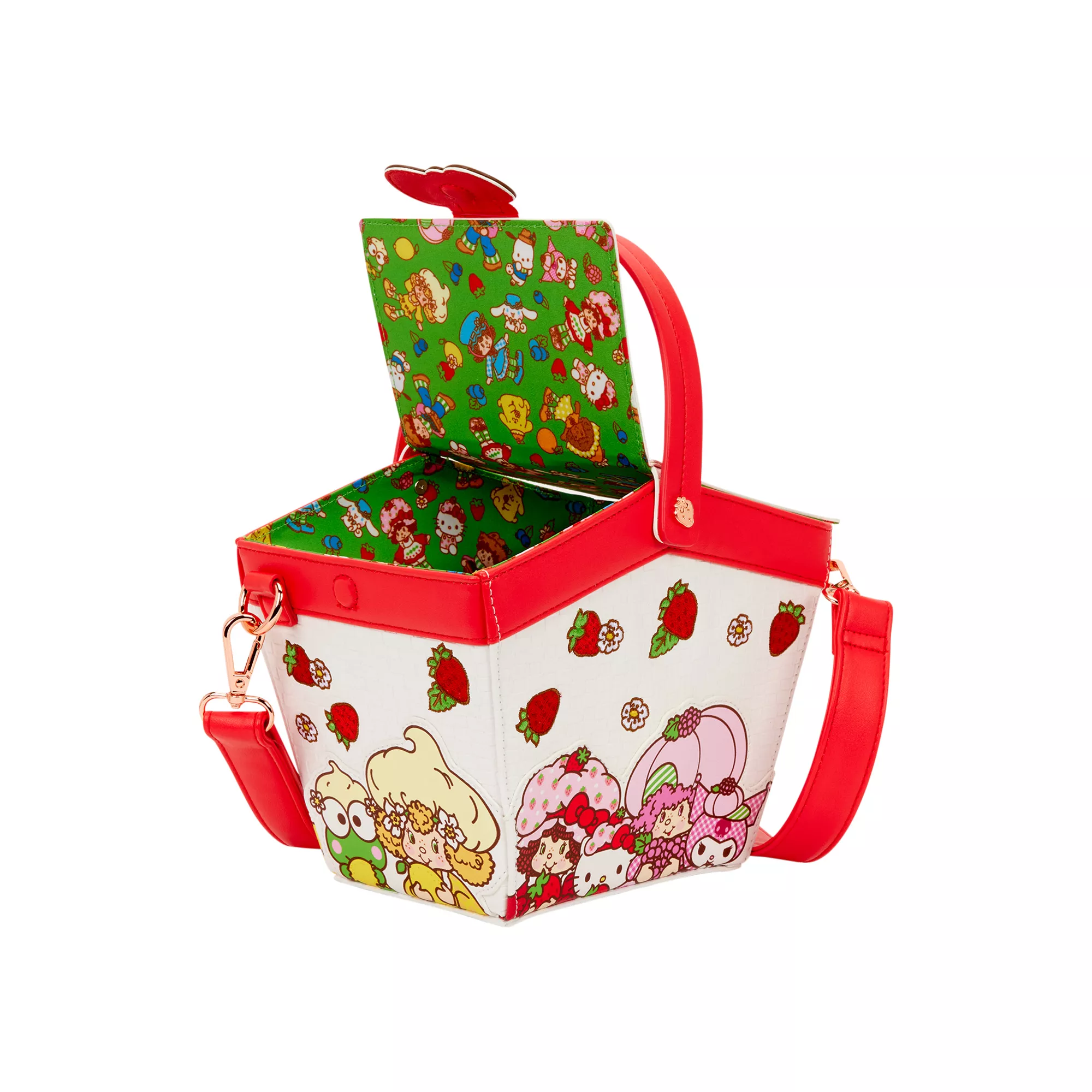Loungefly Sanrio Hello Kitty & Friends x Strawberry Shortcake Scented Basket Crossbody Bag at Spencer's