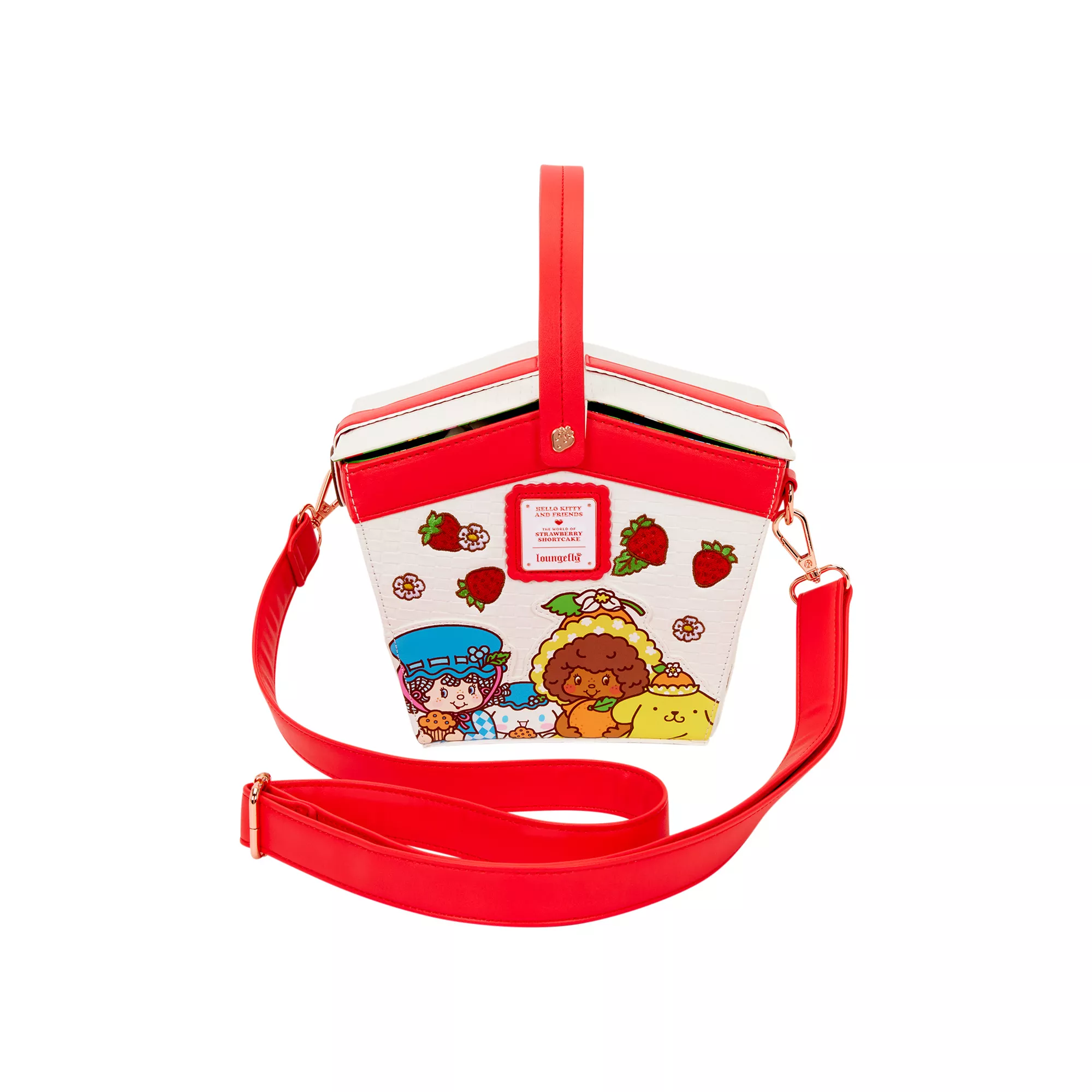 Loungefly Sanrio Hello Kitty & Friends x Strawberry Shortcake Scented Basket Crossbody Bag at Spencer's