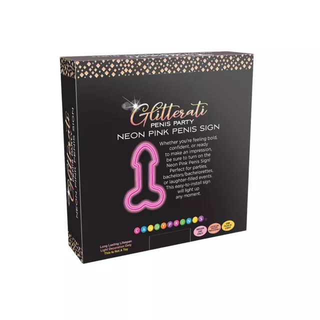 Glitterati Light-Up Neon Pink Penis Sign at Spencer's