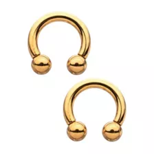 Gold Plated Ball End Horseshoe Rings at Spencer's