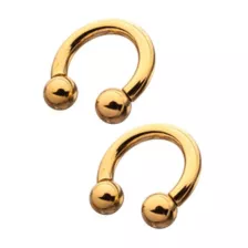 Gold Plated Ball End Horseshoe Rings at Spencer's