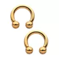 Gold Plated Ball End Horseshoe Rings at Spencer's