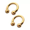 Gold Plated Ball End Horseshoe Rings at Spencer's