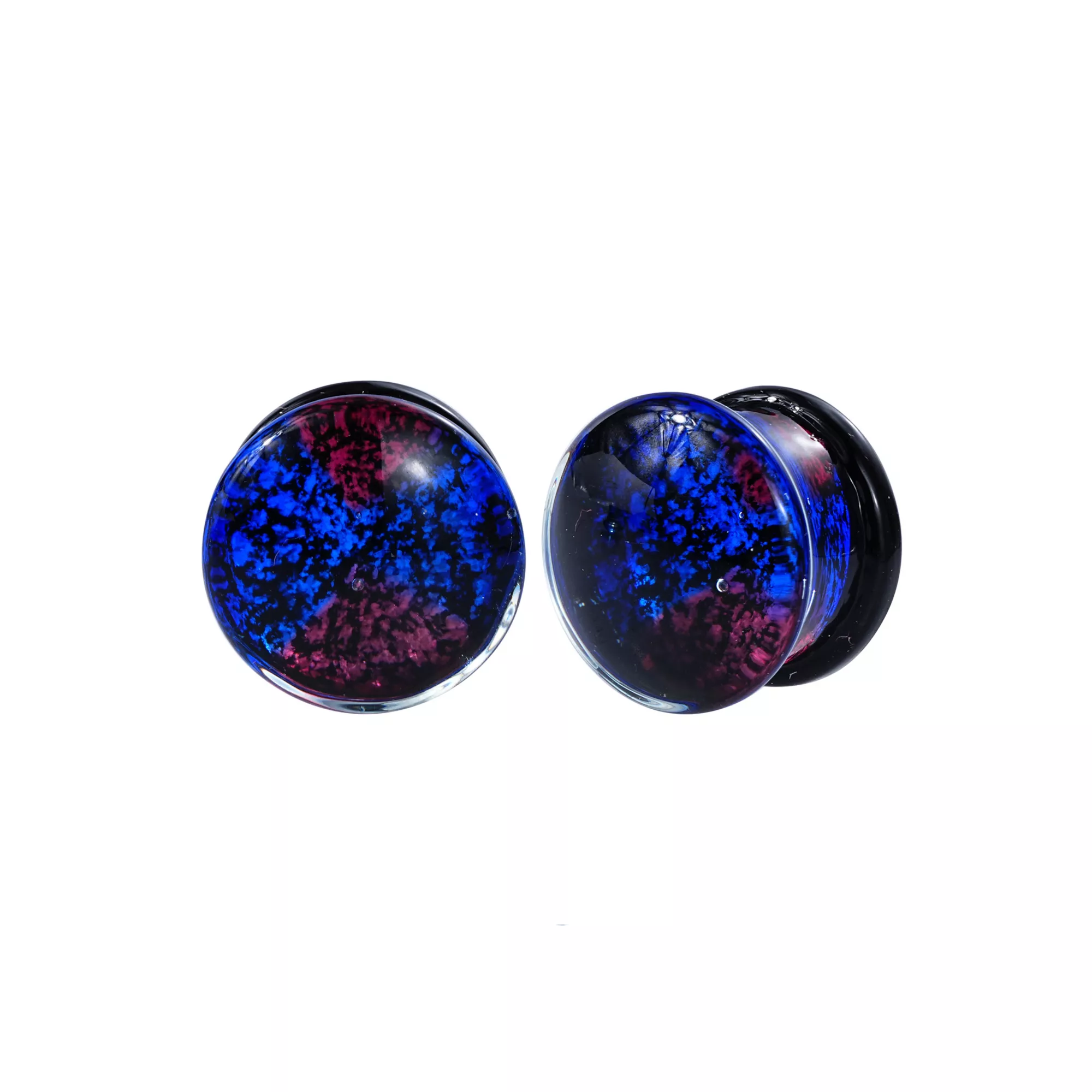 Purple and Blue Crackle Glass Plugs at Spencer's