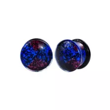 Purple and Blue Crackle Glass Plugs at Spencer's