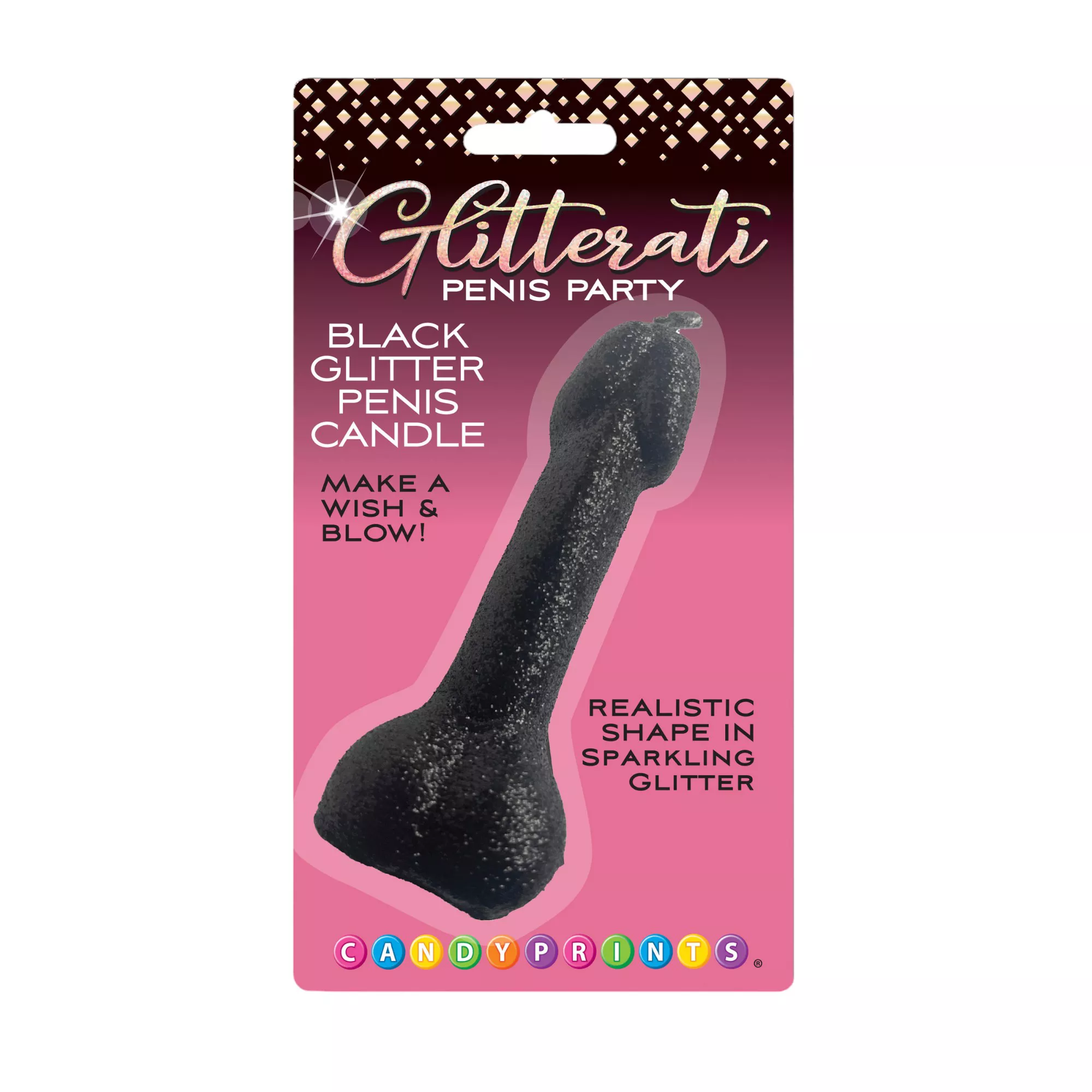 Glitterati Black Glitter Penis Candle