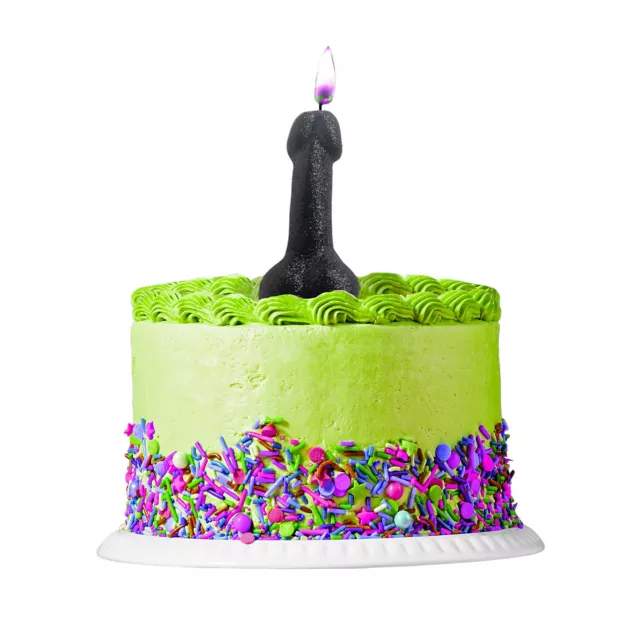 Glitterati Black Glitter Penis Candle
