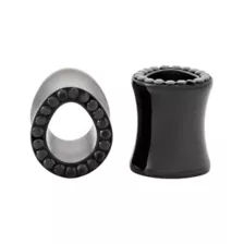 Black CZ Teardrop Tunnels at Spencer's