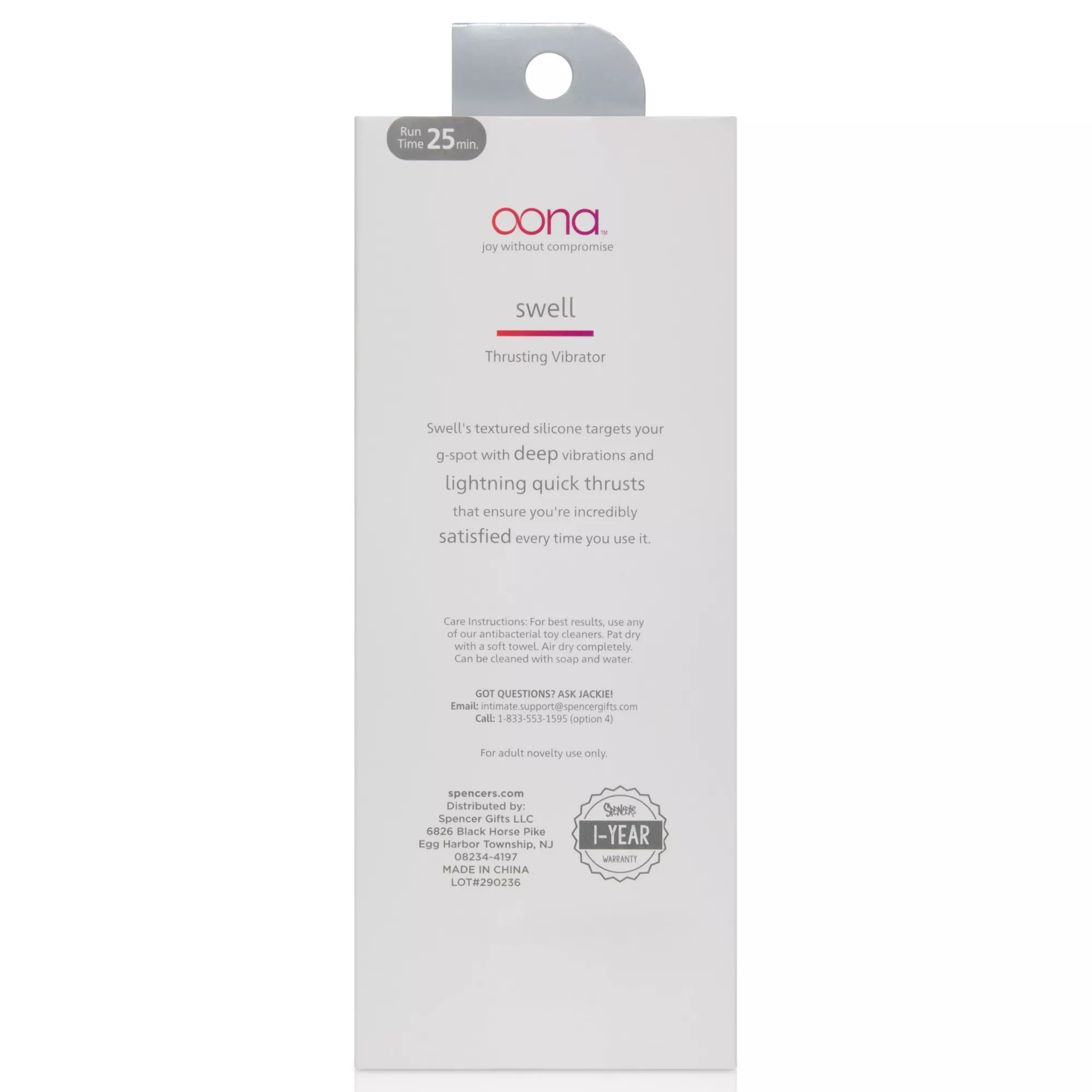 Oona Swell Thrusting Vibrator at Spencer's