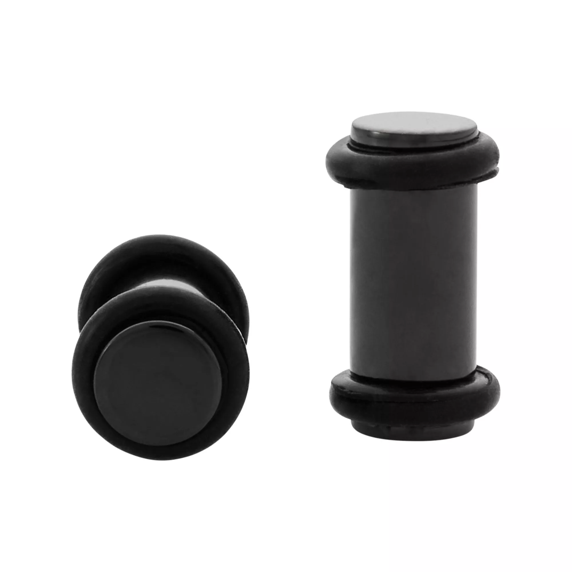Black-Plated Titanium O-Ring Plugs - 4 Gauge at Spencer's