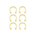Multi-Pack Goldtone Titanium Horseshoe Rings 6 Pack - 14 Gauge at Spencer's