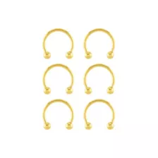 Multi-Pack Goldtone Titanium Horseshoe Rings 6 Pack - 14 Gauge at Spencer's