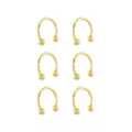 Multi-Pack Goldtone Titanium Horseshoe Rings 6 Pack - 14 Gauge at Spencer's