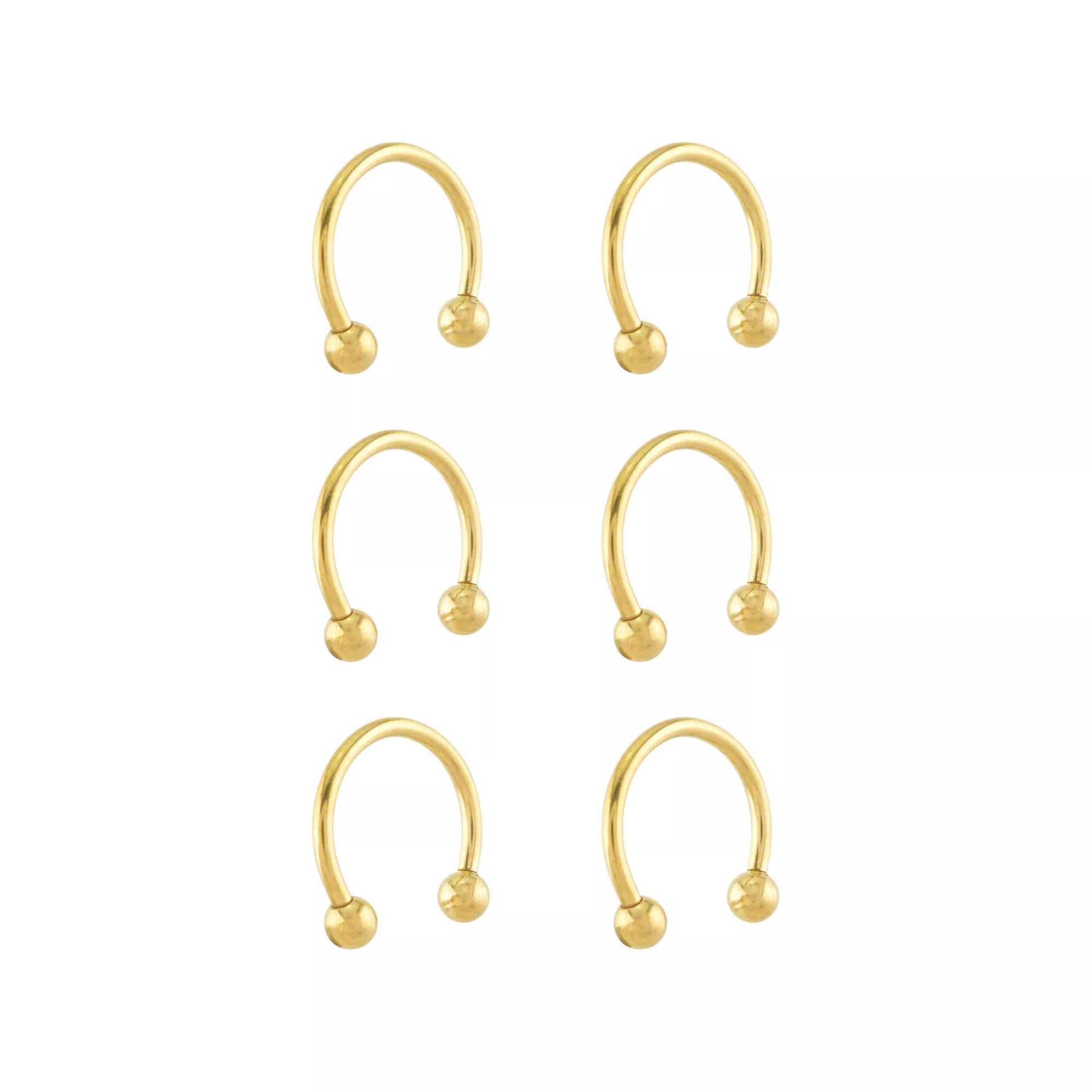 Multi-Pack Goldtone Titanium Horseshoe Rings 6 Pack - 14 Gauge at Spencer's