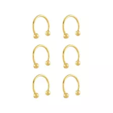 Multi-Pack Goldtone Titanium Horseshoe Rings 6 Pack - 14 Gauge at Spencer's