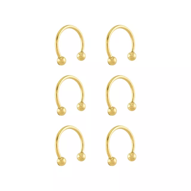 Multi-Pack Goldtone Titanium Horseshoe Rings 6 Pack - 14 Gauge at Spencer's