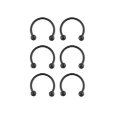 Multi-Pack Black Titanium Horseshoe Rings 6 Pack - 14 Gauge at Spencer's