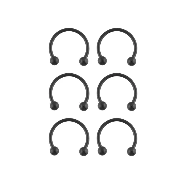 Multi-Pack Black Titanium Horseshoe Rings 6 Pack - 14 Gauge at Spencer's