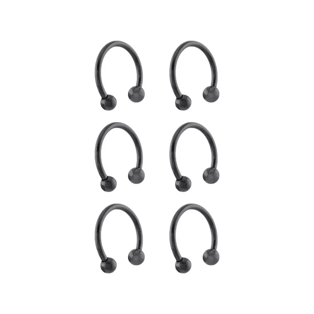 Multi-Pack Black Titanium Horseshoe Rings 6 Pack - 14 Gauge at Spencer's