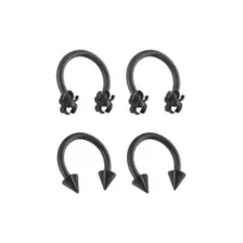 Multi-Pack Spiked Spider Horseshoe Rings 2 Pair - 14 Gauge at Spencer's