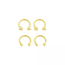 Multi-Pack Goldtone CZ Butterfly Horseshoe Rings 2 Pair - 16 Gauge at Spencer's