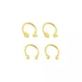 Multi-Pack Goldtone CZ Butterfly Horseshoe Rings 2 Pair - 16 Gauge at Spencer's