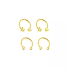 Multi-Pack Goldtone CZ Butterfly Horseshoe Rings 2 Pair - 16 Gauge at Spencer's