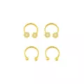 Multi-Pack Goldtone CZ Flower Horseshoe Rings 2 Pair - 16 Gauge at Spencer's