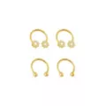 Multi-Pack Goldtone CZ Flower Horseshoe Rings 2 Pair - 16 Gauge at Spencer's