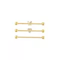 Multi-Pack CZ Heart Butterfly Titanium Industrial Barbells 3 Pack - 14 Gauge at Spencer's