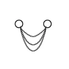 Black Chained Industrial Hoops - 14 Gauge at Spencer's