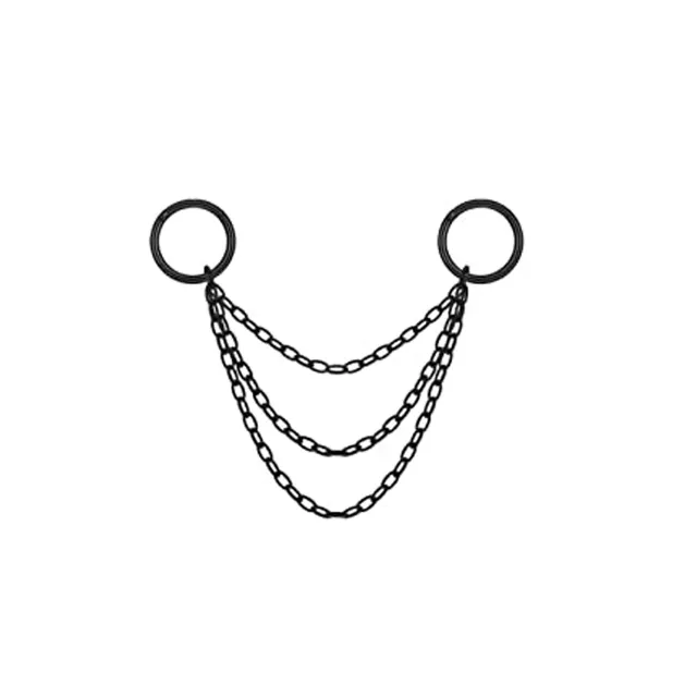 Black Chained Industrial Hoops - 14 Gauge at Spencer's