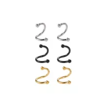 Multi-Pack Curved Circular Nose Rings 6 Pack - 14 Gauge at Spencer's