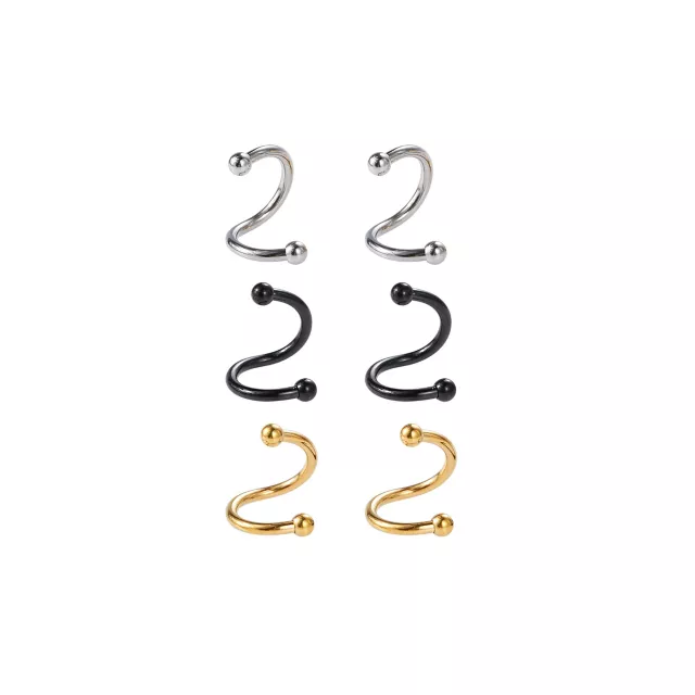 Multi-Pack Curved Circular Nose Rings 6 Pack - 14 Gauge at Spencer's