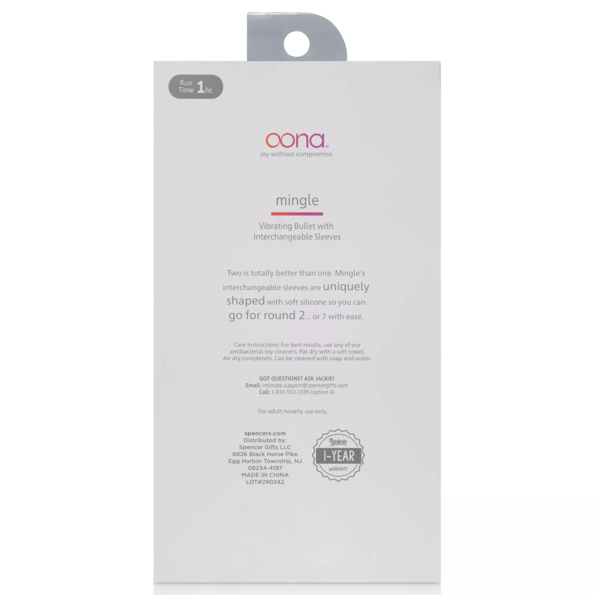 Oona Mingle Two Sleeve Bullet Vibrator at Spencer's