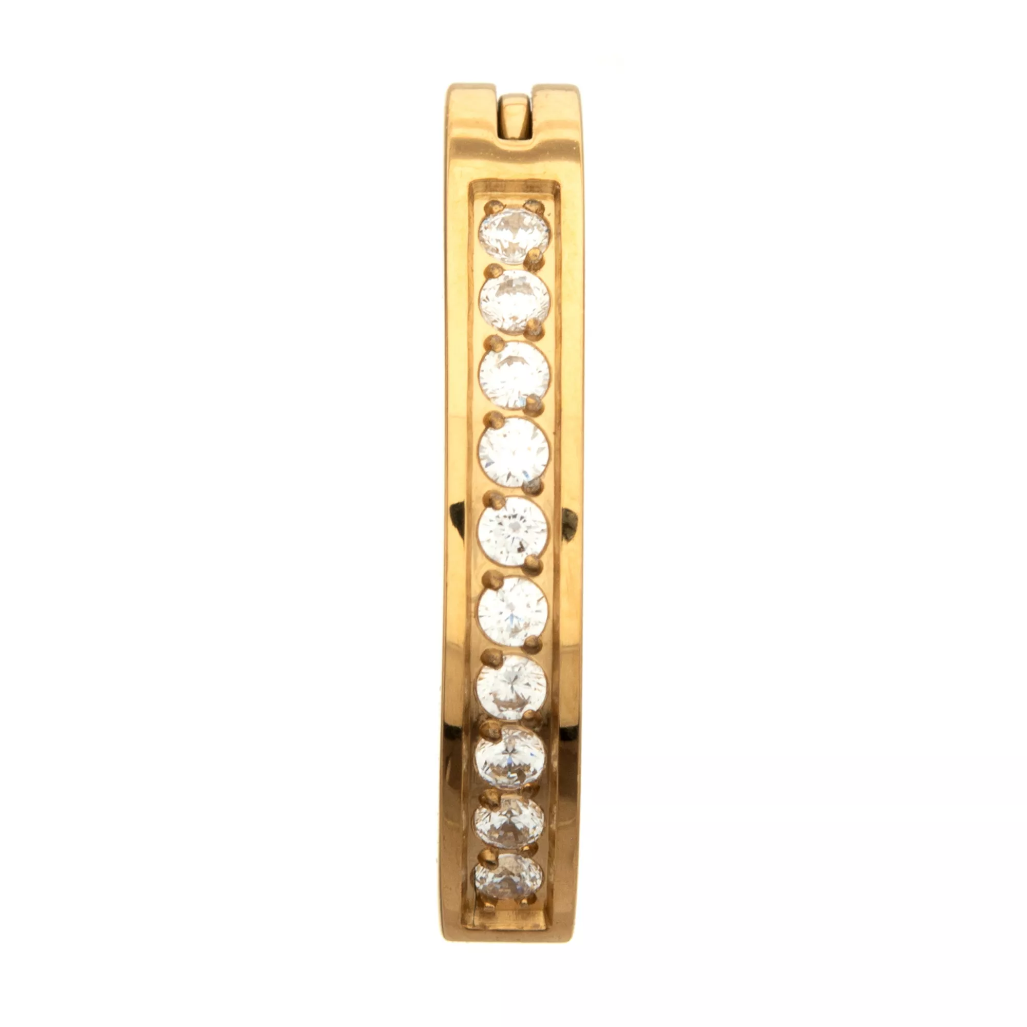 ASTM F-136 Titanium CZ Gold-Plated Bar Belly Ring - 14 Gauge at Spencer's