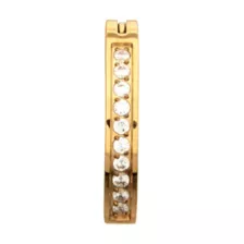 ASTM F-136 Titanium CZ Gold-Plated Bar Belly Ring - 14 Gauge at Spencer's